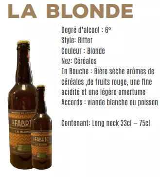 bière blonde la Fabriq'